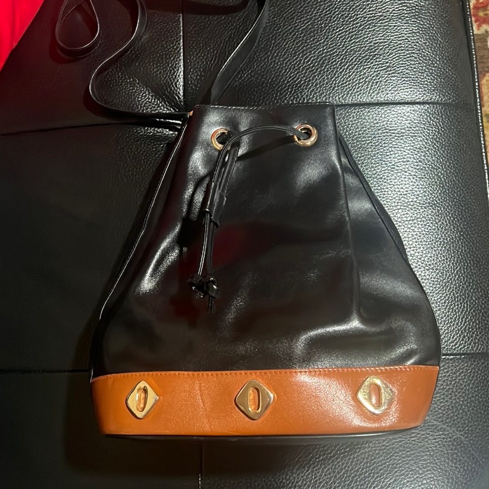 Black leather bag
